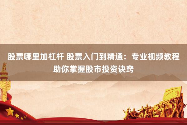 股票哪里加杠杆 股票入门到精通：专业视频教程助你掌握股市投资诀窍